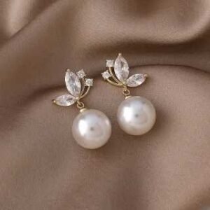 Double Crystal Pearl Earrings