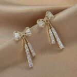 Crystal Bow Drop Earrings