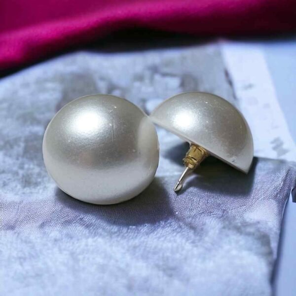 White Statement Studs Earrings Ruya Jewels