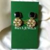 Black and White Drop Earrings Ruya Jewels