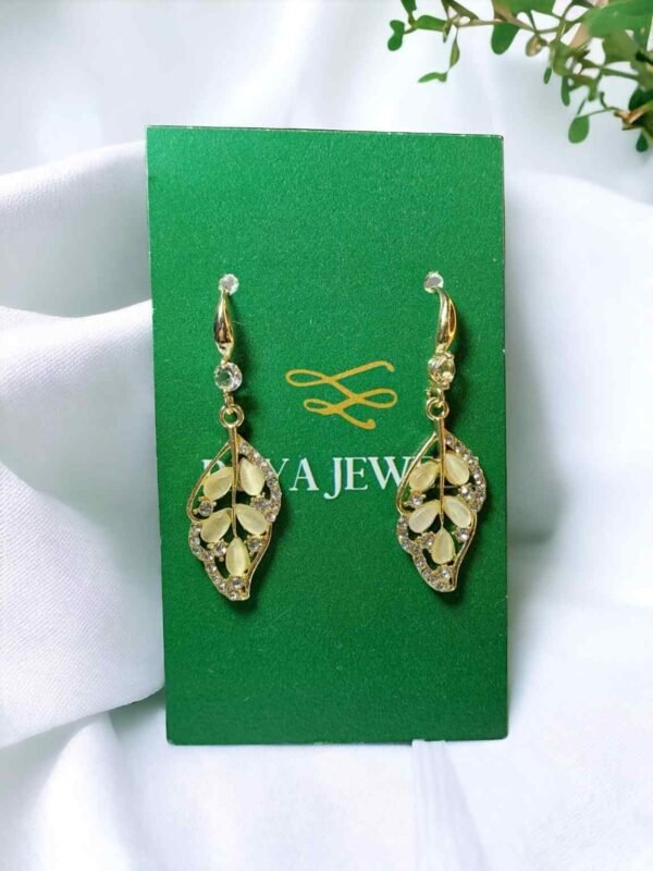 Leaf earring crystal Ruya Jewels