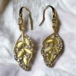 Leaf earring crystal Ruya Jewels