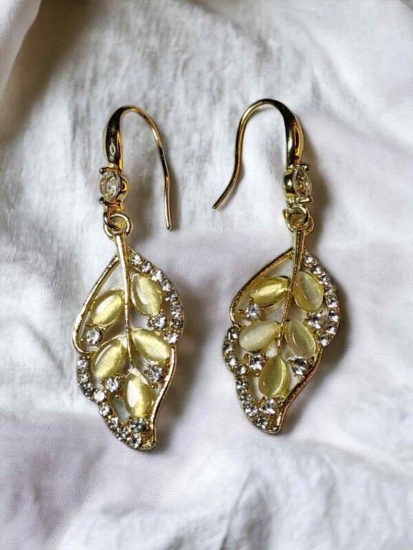 Leaf earring crystal Ruya Jewels