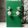 Double Crystal Pearl Earrings Ruya Jewels